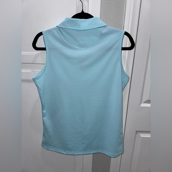 Pebble Beach Dry-Luxe Women's Aqua Sleeveless Top for Golf or Pickleball - Picture 3 of 11